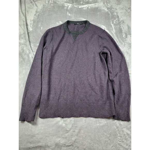 Banana Republic Filpucci Mens sz Medium Wool‎ blend Pullover Sweater Purple Gray - Picture 1 of 8